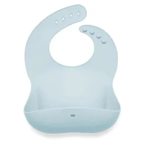 Ali   Oli - Silicone Baby Bib Roll Up & Stay Closed, Sky