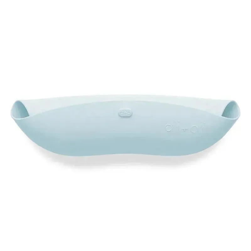 Ali   Oli - Silicone Baby Bib Roll Up & Stay Closed, Sky
