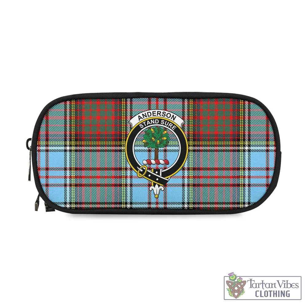 Anderson Ancient Tartan Pen and Pencil Case with Family Crest