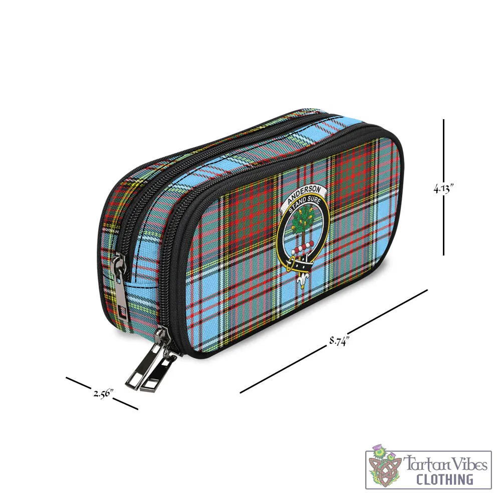 Anderson Ancient Tartan Pen and Pencil Case with Family Crest
