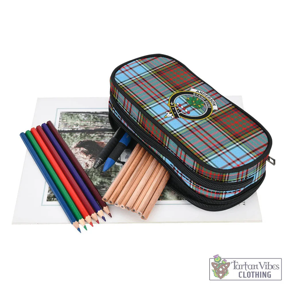 Anderson Ancient Tartan Pen and Pencil Case with Family Crest