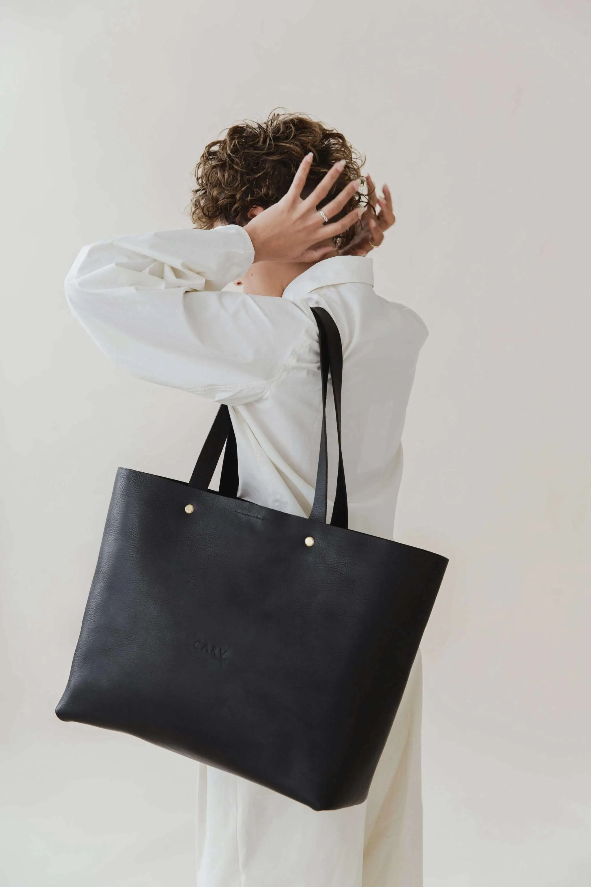Basket Maxi Leather Tote Bag in Black, Tan or Natural