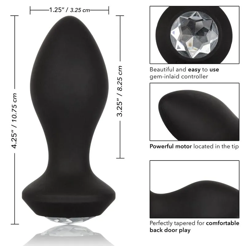 Calexotics Power Gem Vibrating Petite Crystal Probe Black