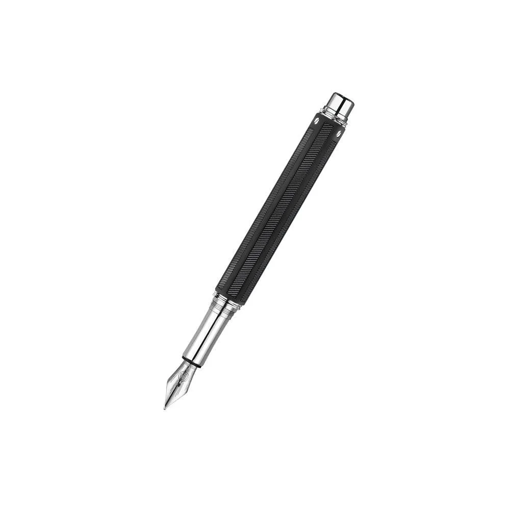 Caran d’Ache Varius Rubracer Silver Plated/Rhodium Coated Fountain Pen