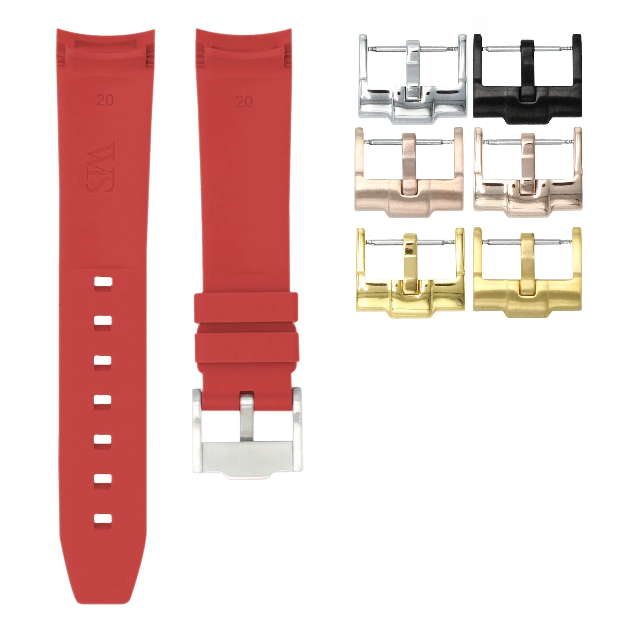 Crimson Red - Rubber Watch Strap For Monta Noble