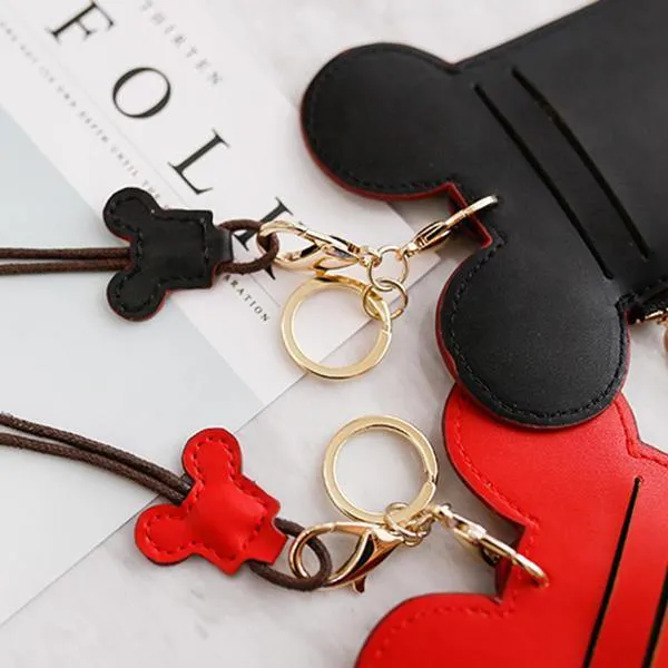 elvesmall Cute Animal Shape Card Holder Wallet Purse Neck Wallet Lanyard Wallet for Women