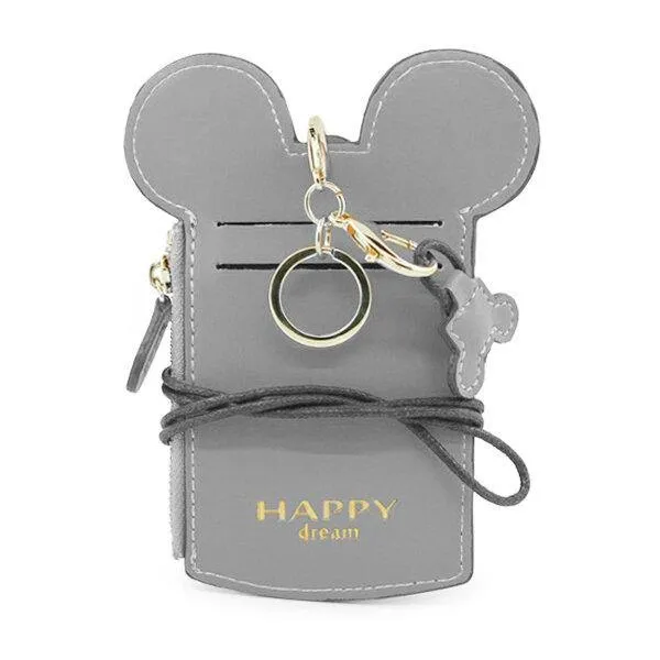 elvesmall Cute Animal Shape Card Holder Wallet Purse Neck Wallet Lanyard Wallet for Women
