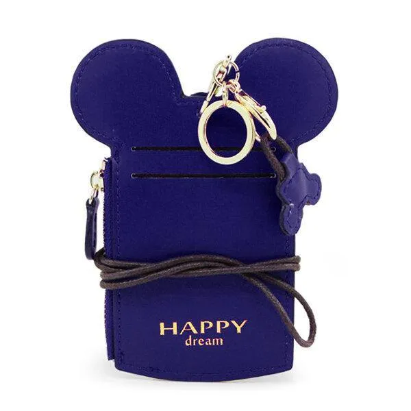 elvesmall Cute Animal Shape Card Holder Wallet Purse Neck Wallet Lanyard Wallet for Women