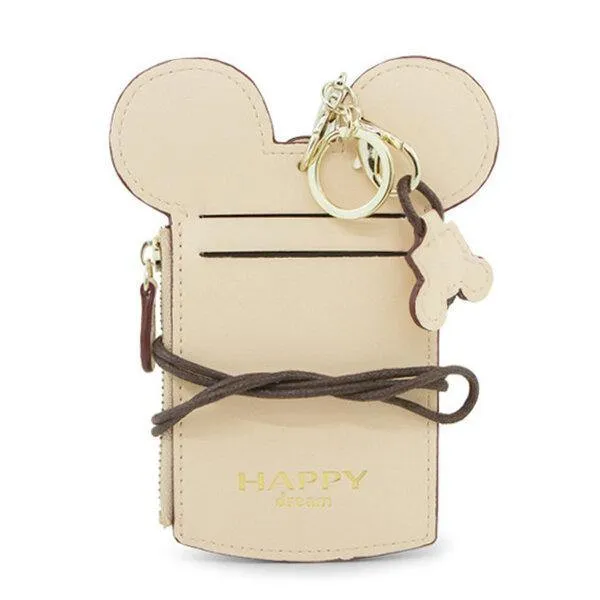 elvesmall Cute Animal Shape Card Holder Wallet Purse Neck Wallet Lanyard Wallet for Women