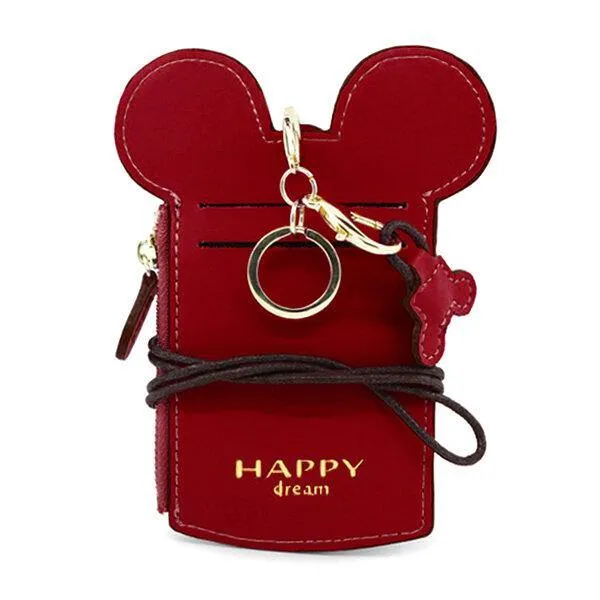 elvesmall Cute Animal Shape Card Holder Wallet Purse Neck Wallet Lanyard Wallet for Women