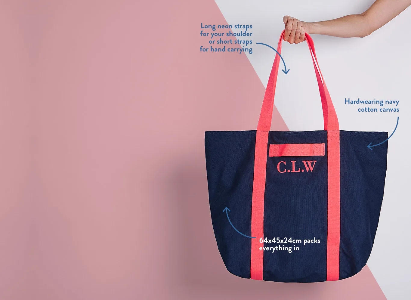 Everything Tote Bag - Navy / Neon