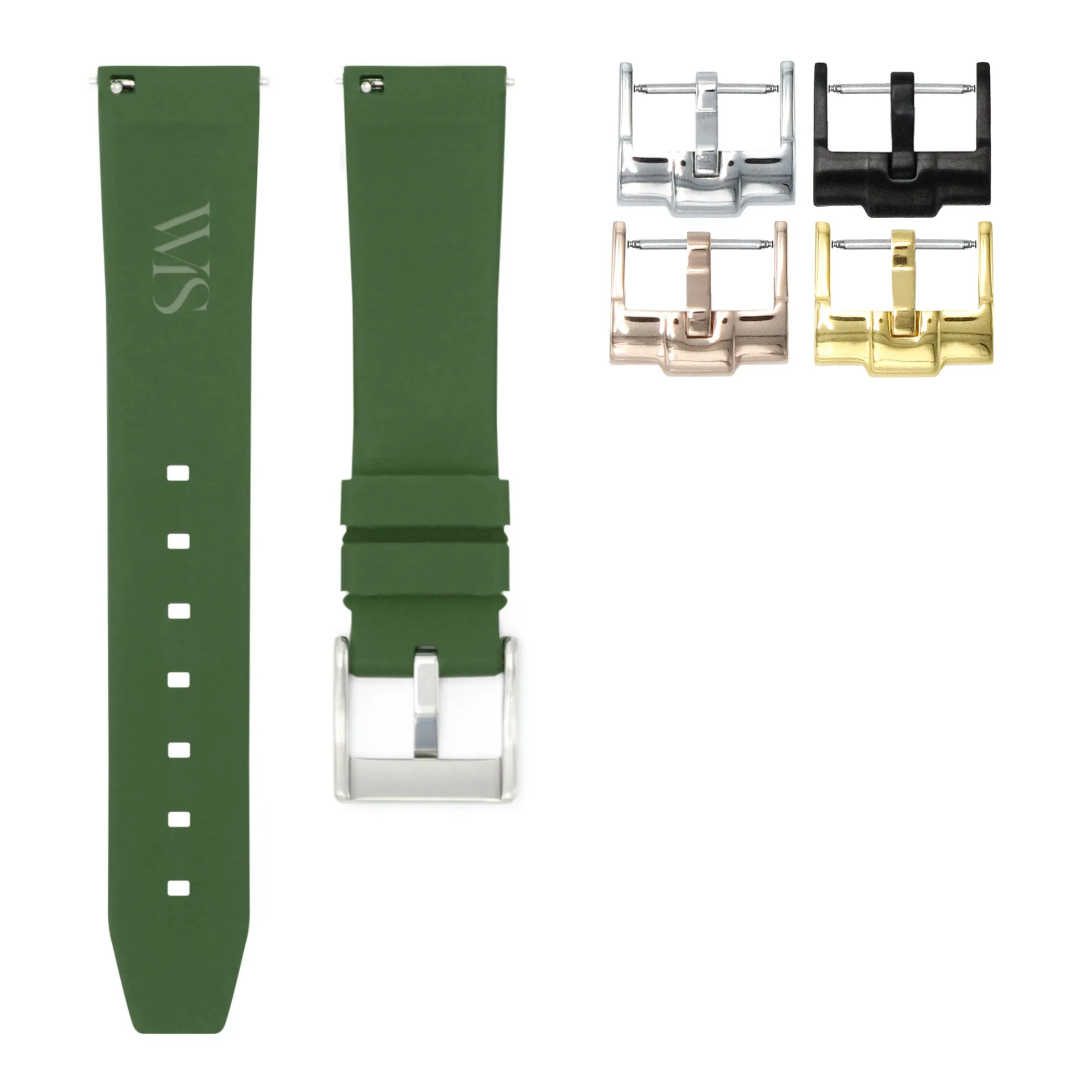 Forest Green - Quick Release Rubber Watch Strap For Monta Noble