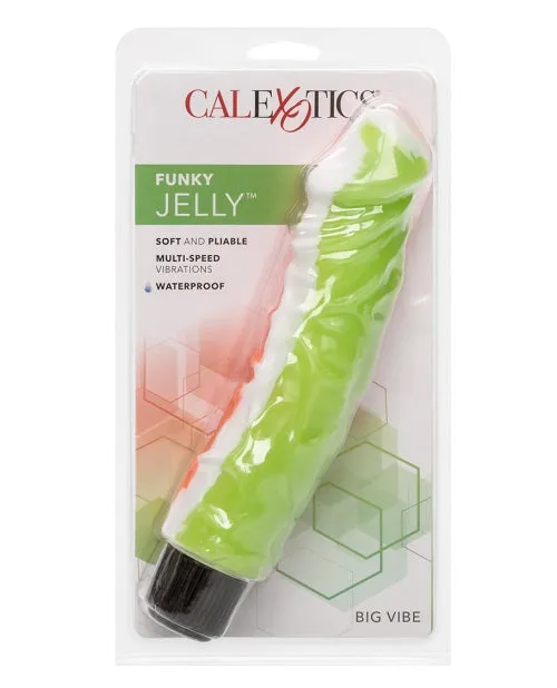 Funky Jelly Big Vibrator 8in - Multicolor