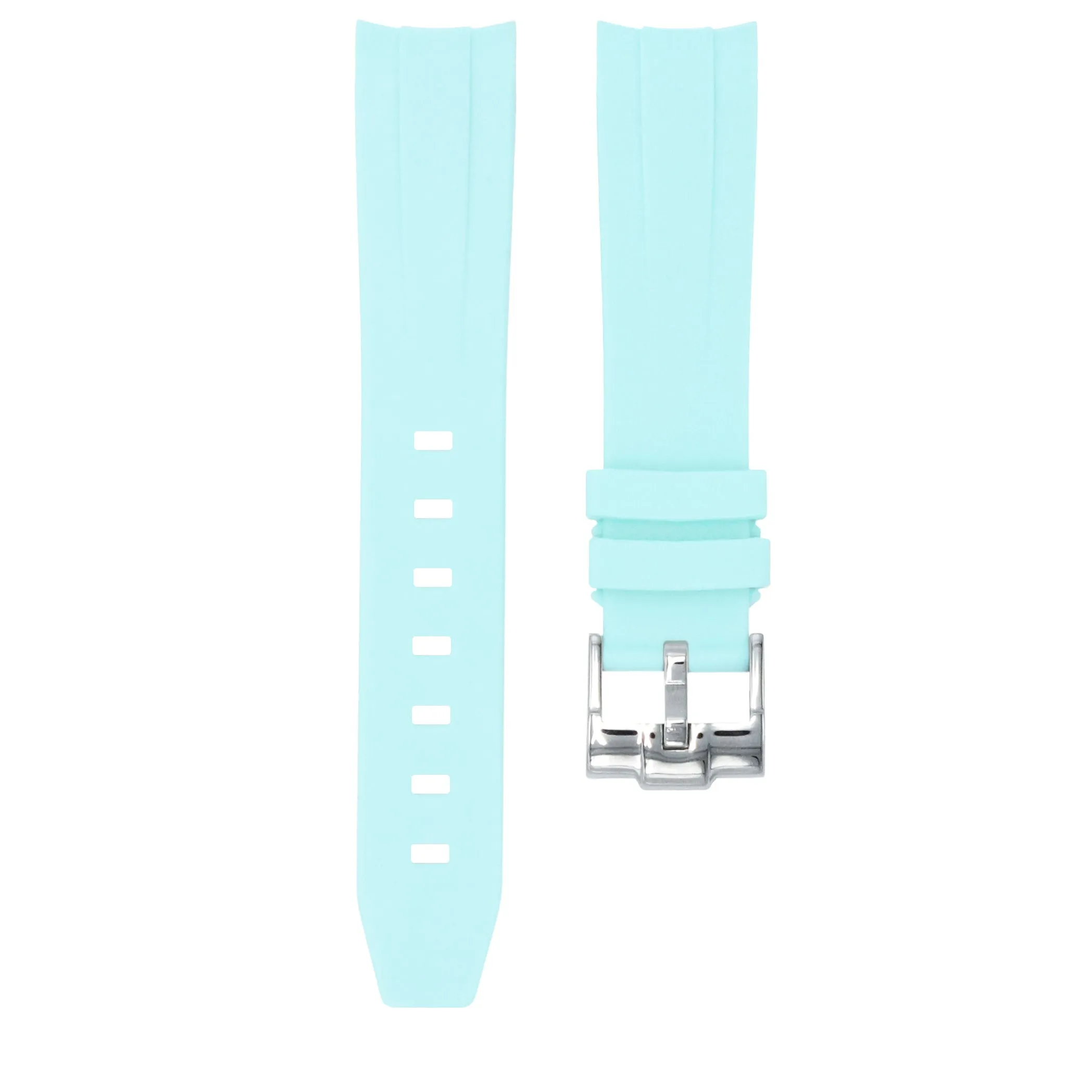 Glacier Blue - Rubber Watch Strap For Monta Noble