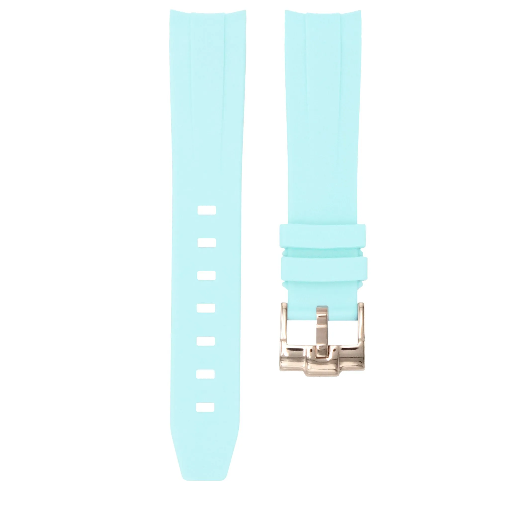 Glacier Blue - Rubber Watch Strap For Monta Noble