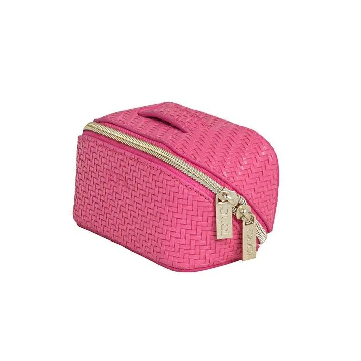 Herringbone Beauty Bag Small | Raspberry
