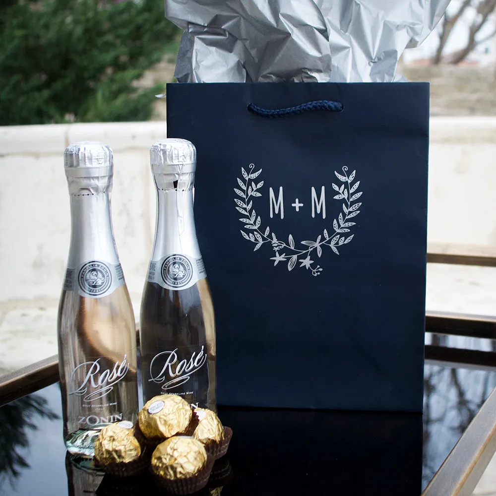 Initials & Wreath Wedding Gift Bags