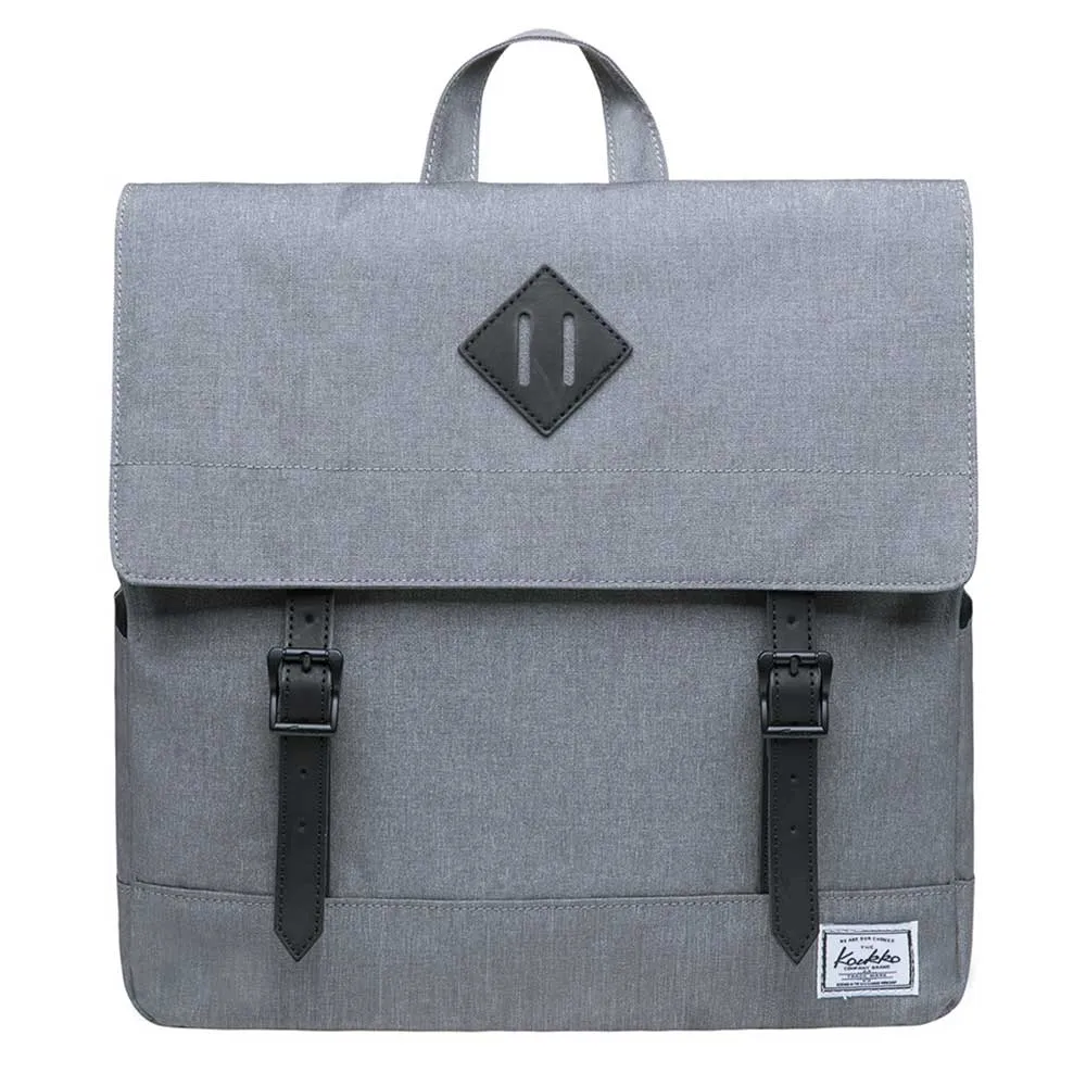 KAUKKO Stylish School Backpack  College Student, KS05-2 ( Light Grey / 13.7L )