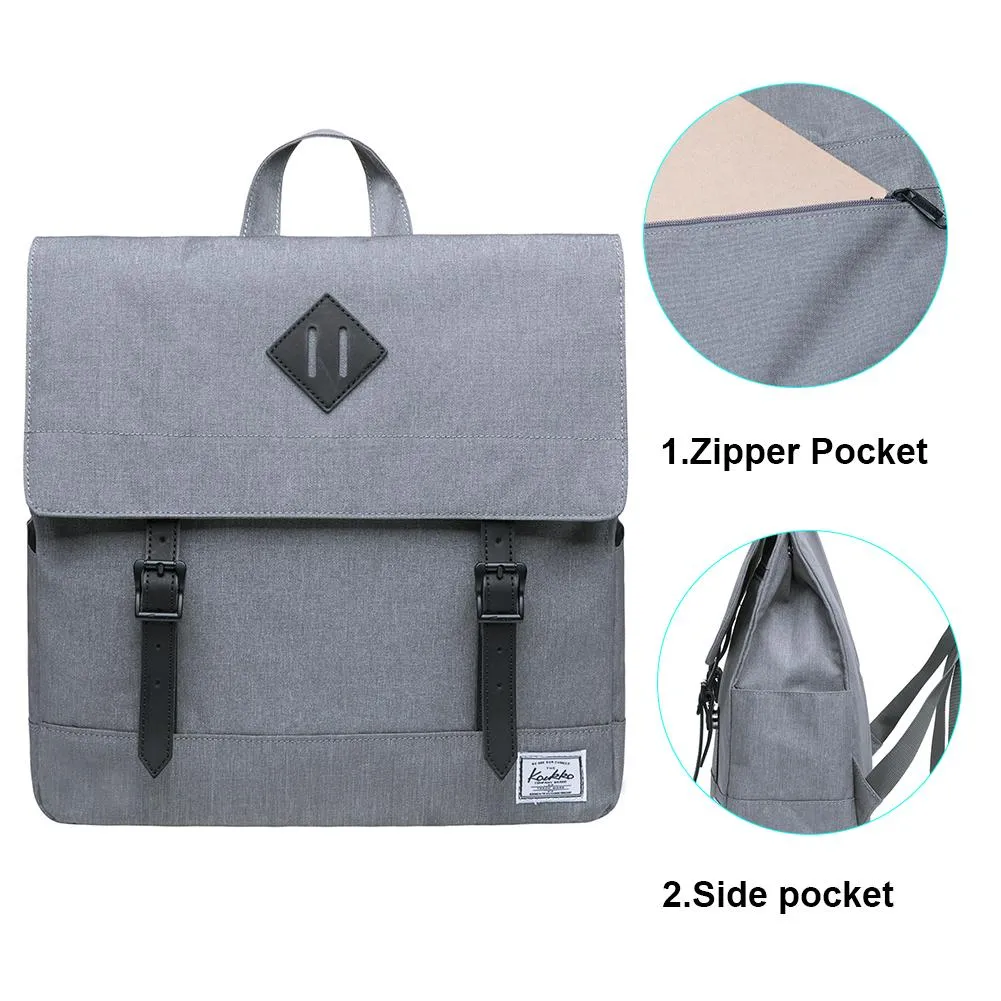 KAUKKO Stylish School Backpack  College Student, KS05-2 ( Light Grey / 13.7L )