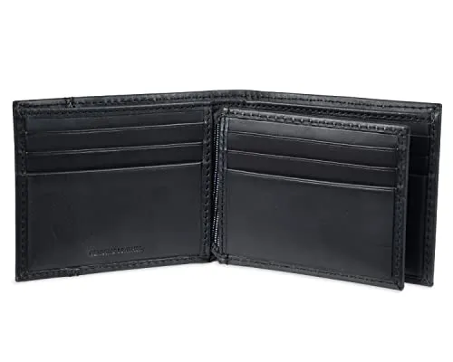 Levi's Men's Extra Capacity Slimfold Wallet, Black Leather, One Size