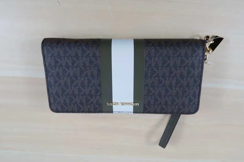Logo Stripe Continental Wristlet