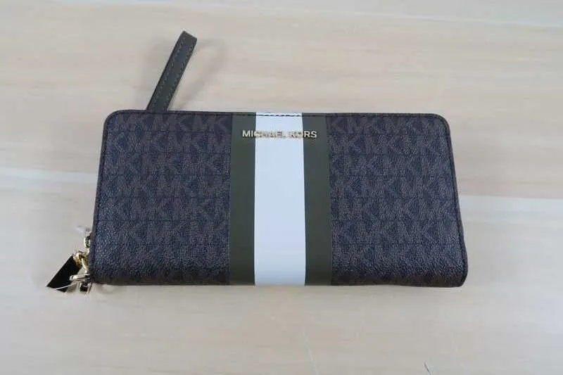Logo Stripe Continental Wristlet