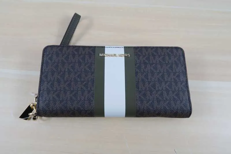 Logo Stripe Continental Wristlet