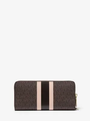 Logo Stripe Continental Wristlet