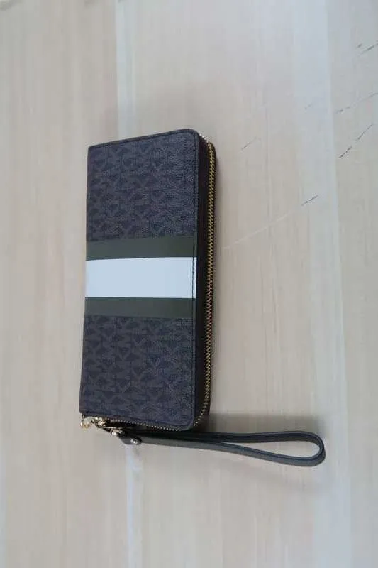 Logo Stripe Continental Wristlet