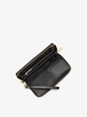 Logo Stripe Continental Wristlet