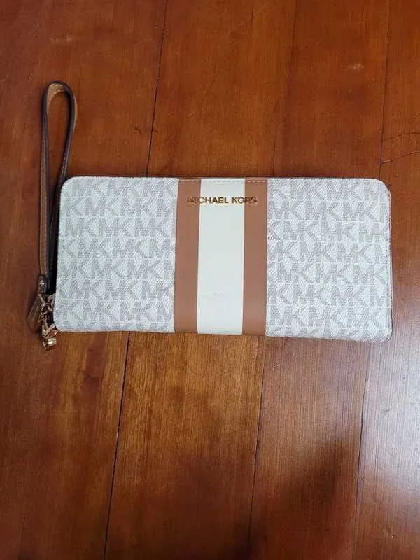 Logo Stripe Continental Wristlet