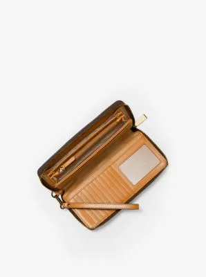 Logo Stripe Continental Wristlet