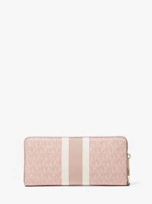 Logo Stripe Continental Wristlet