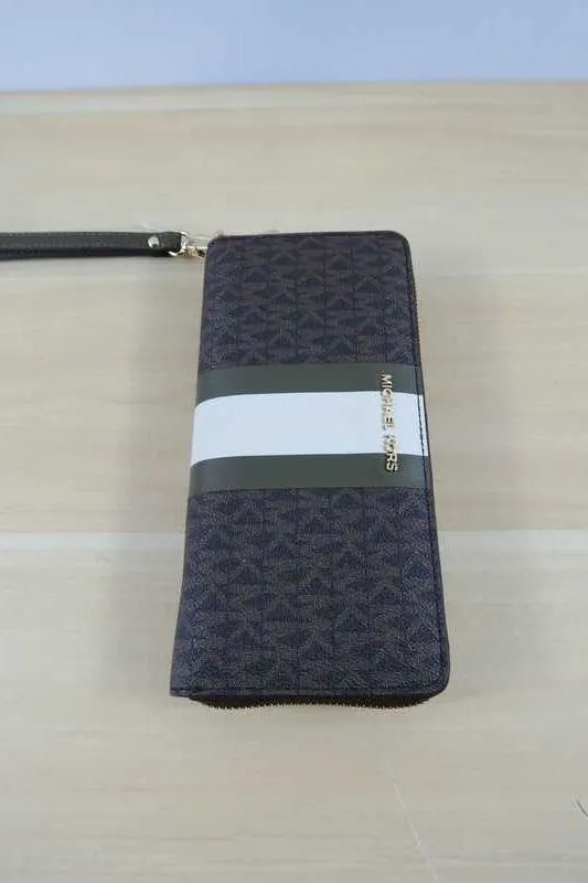 Logo Stripe Continental Wristlet