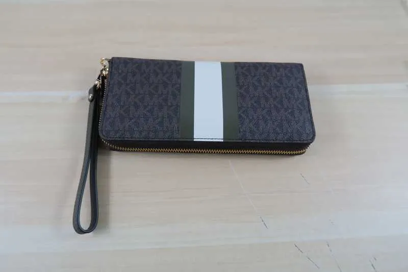 Logo Stripe Continental Wristlet
