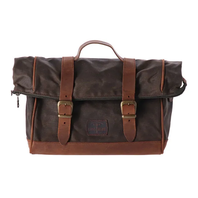Longride Click-On Old Chopper Saddlebag Waxed Cotton Khaki 18 L