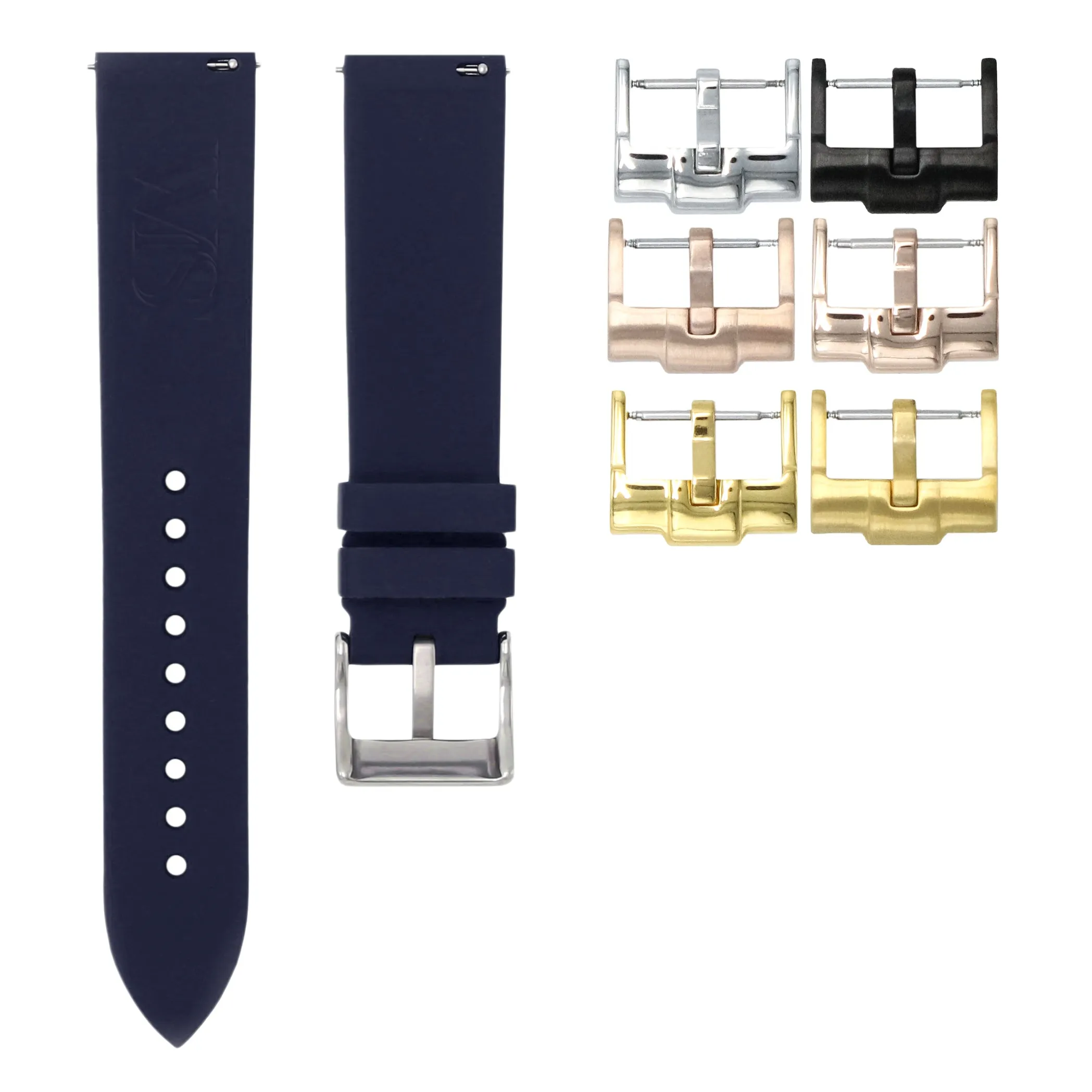 Marine Blue - Quick Release Rubber Watch Strap For Monta Noble