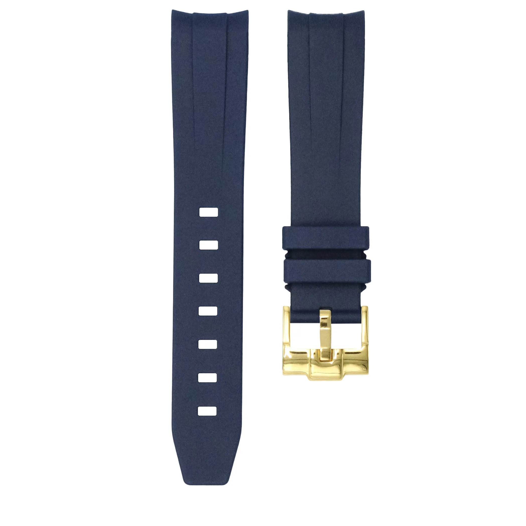 Marine Blue - Rubber Watch Strap For Monta Noble