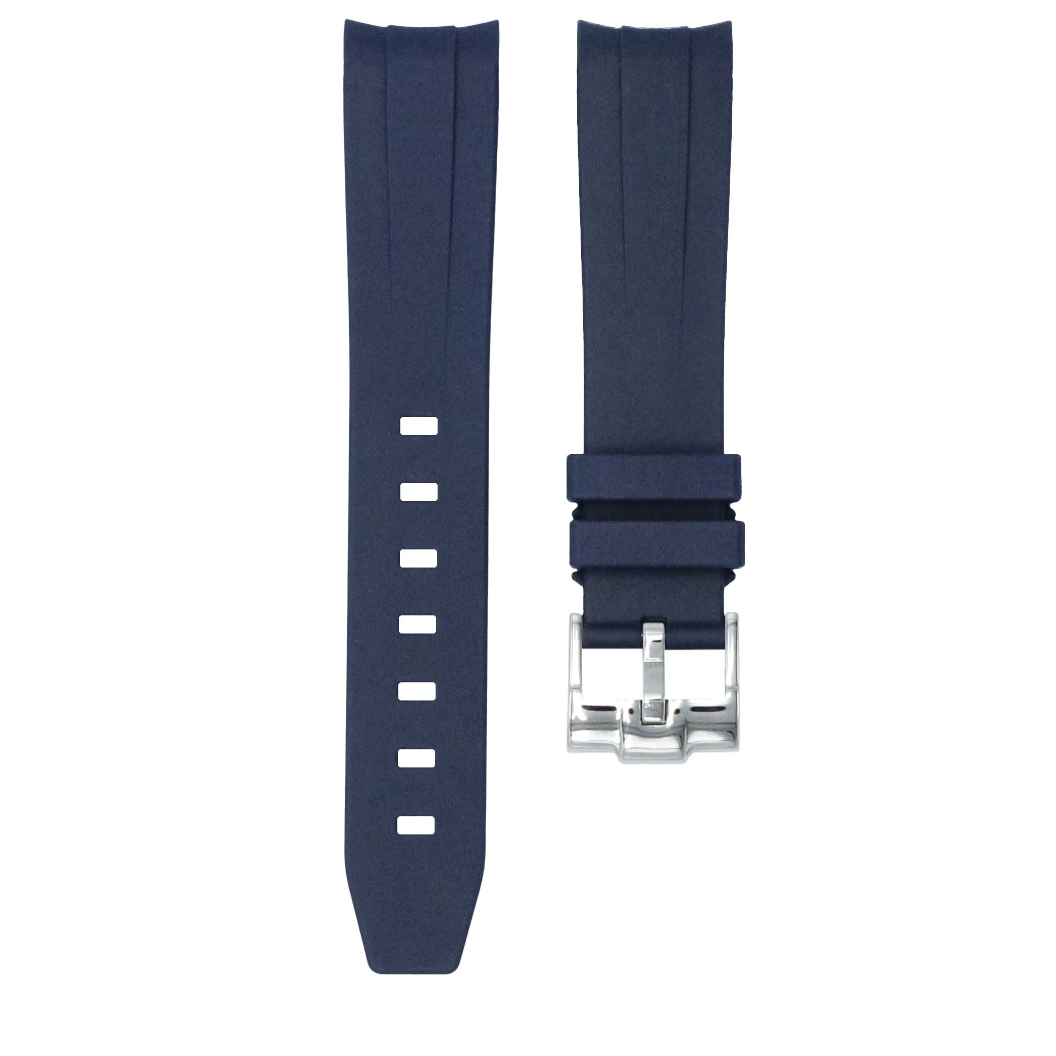 Marine Blue - Rubber Watch Strap For Monta Noble