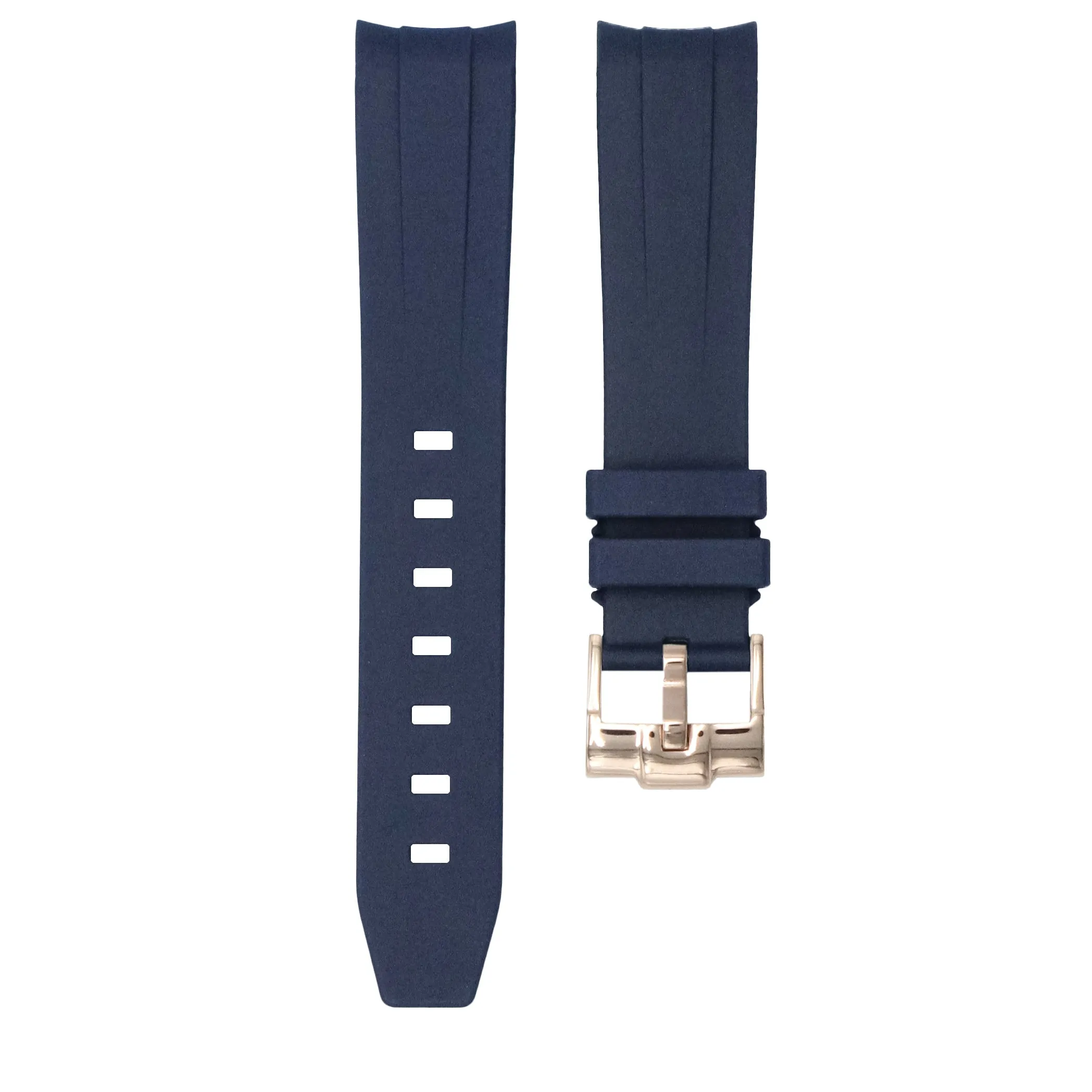 Marine Blue - Rubber Watch Strap For Monta Noble