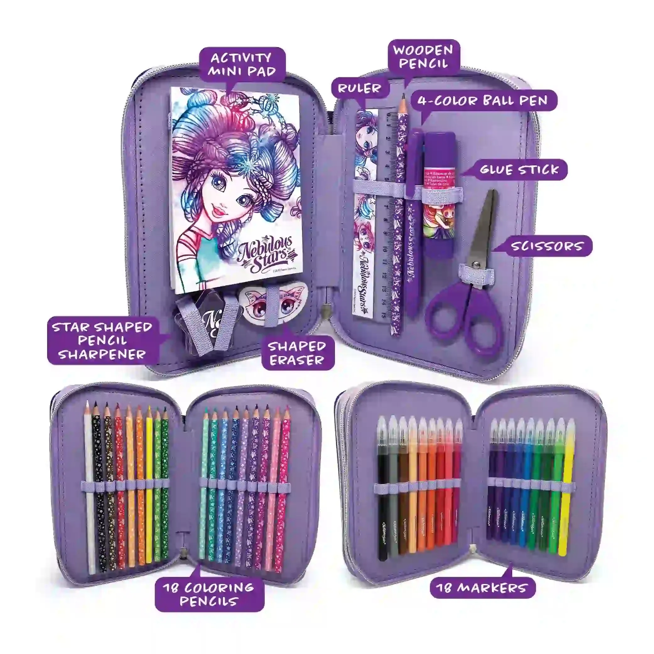 Nebulous Stars 3 Tier Pencil Case - Nebulia