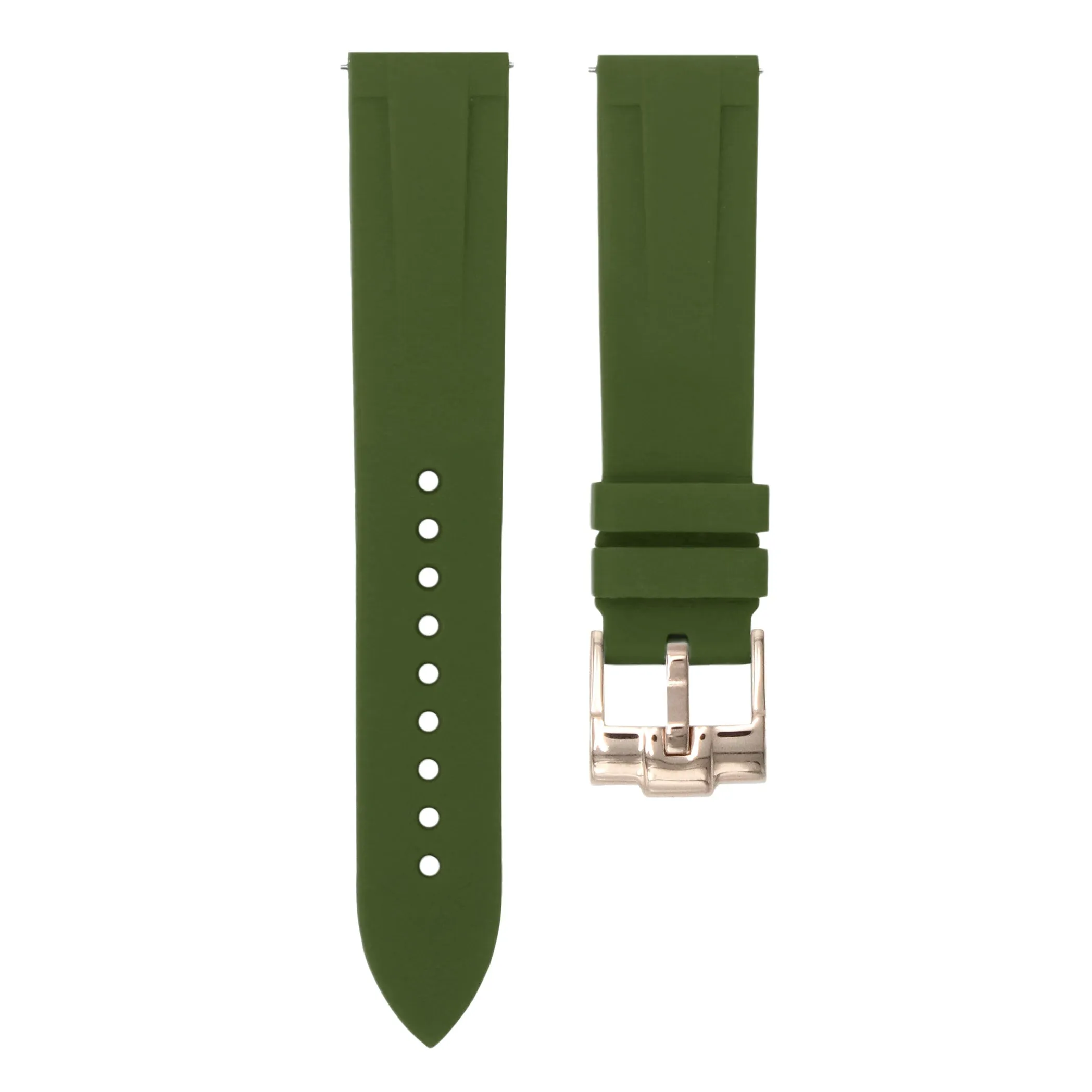 Olive Green - Quick Release Rubber Watch Strap For Monta Noble