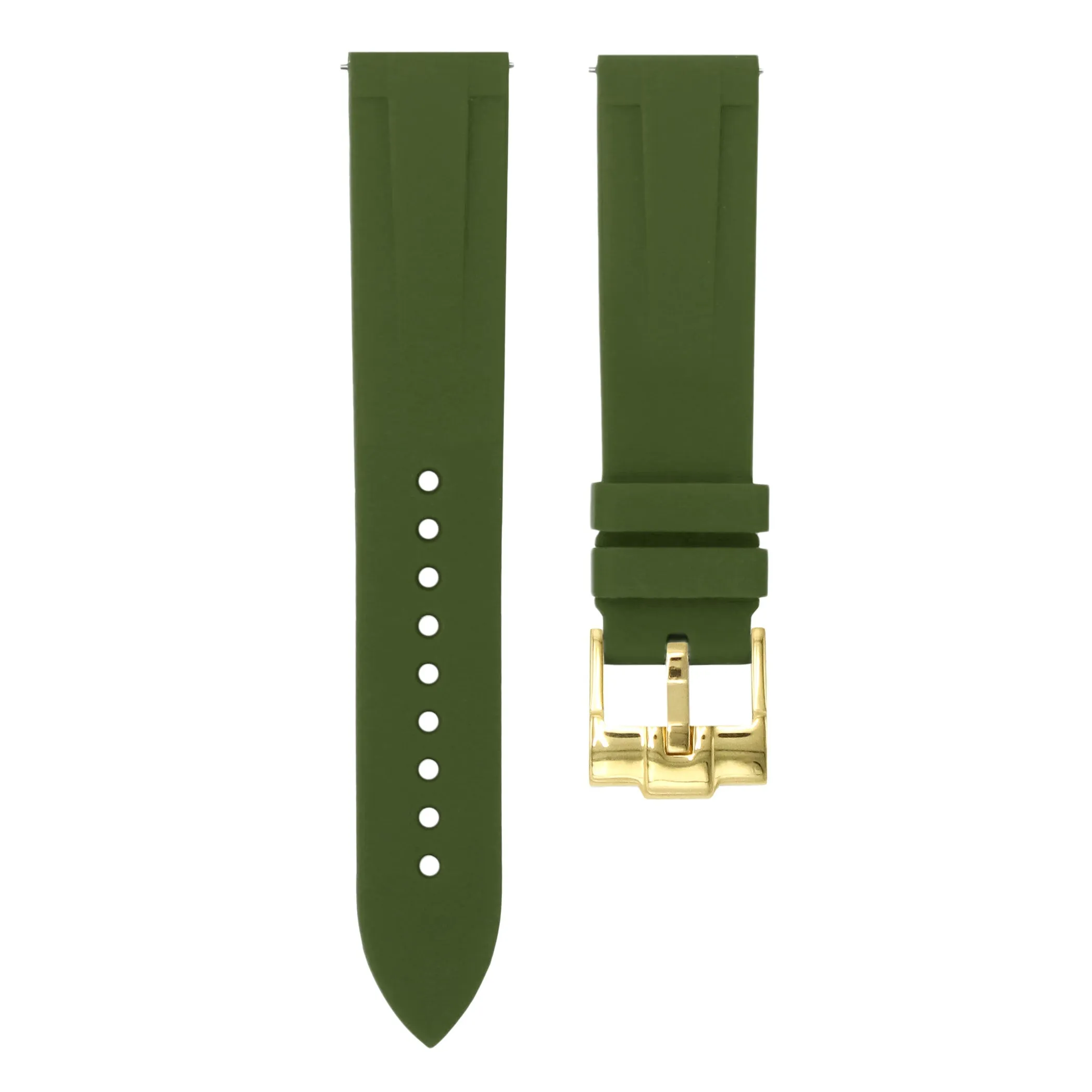 Olive Green - Quick Release Rubber Watch Strap For Monta Noble