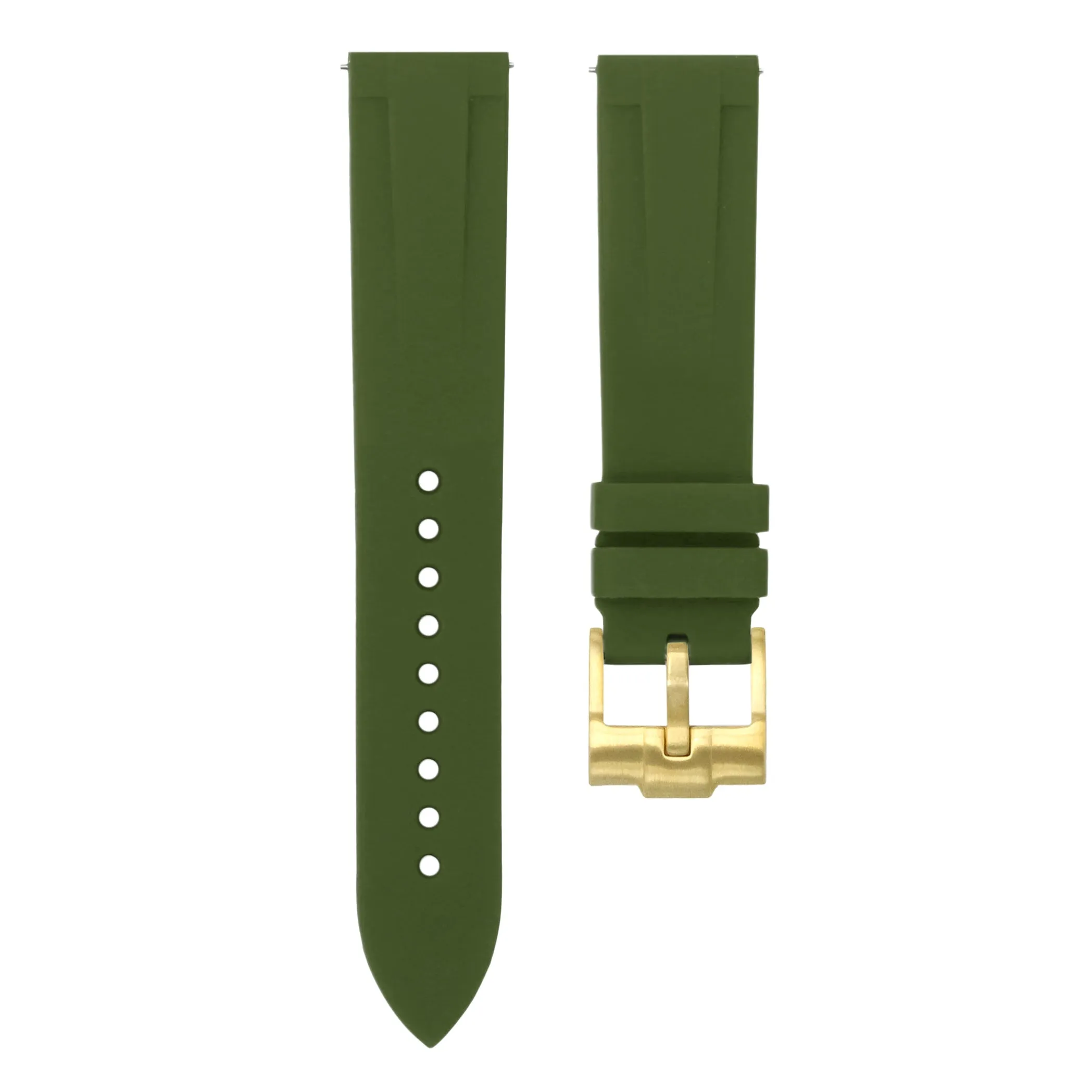Olive Green - Quick Release Rubber Watch Strap For Monta Noble