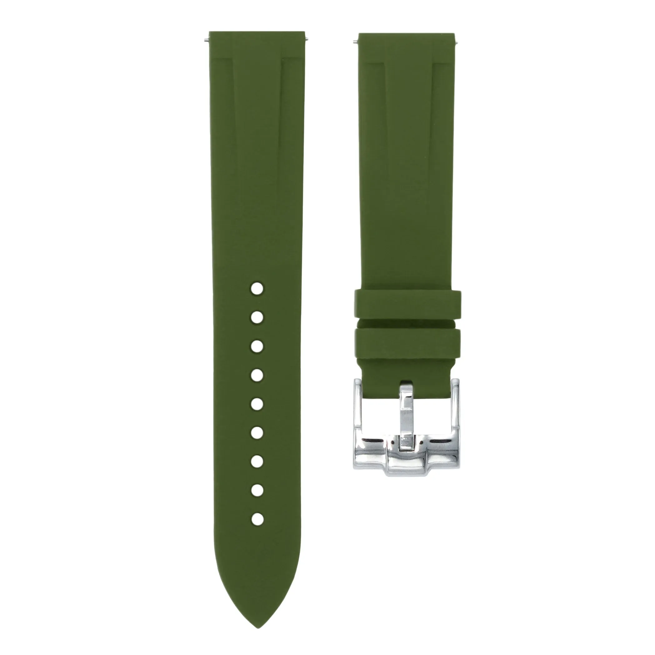Olive Green - Quick Release Rubber Watch Strap For Monta Noble
