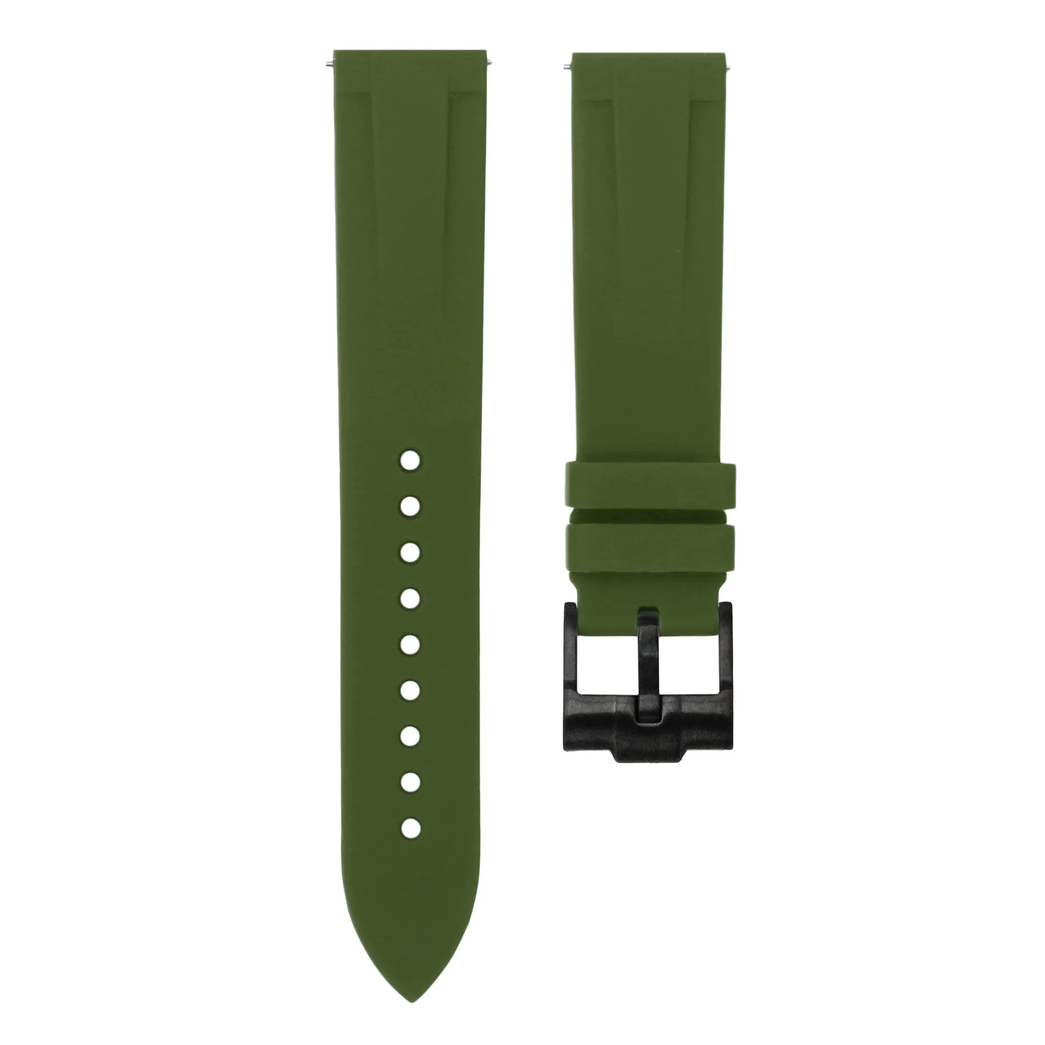 Olive Green - Quick Release Rubber Watch Strap For Monta Noble