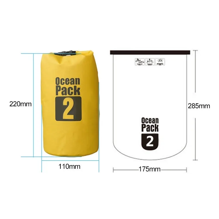 Outdoor Waterproof Bag Dry Sack PVC Barrel Bag, Capacity: 2L (Green)
