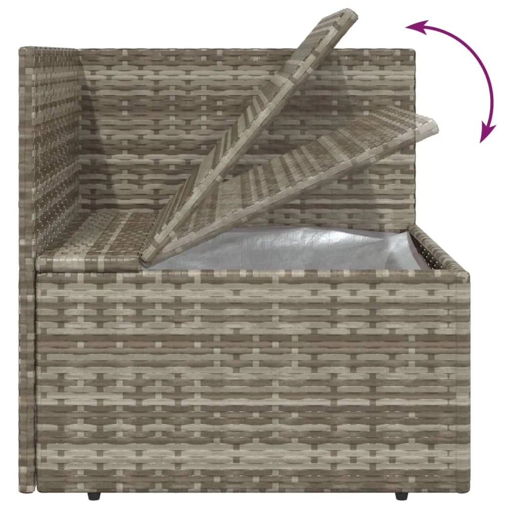 Patio Corner Sofa with Cushion Gray 22.4"x22.4"x22" Poly Rattan