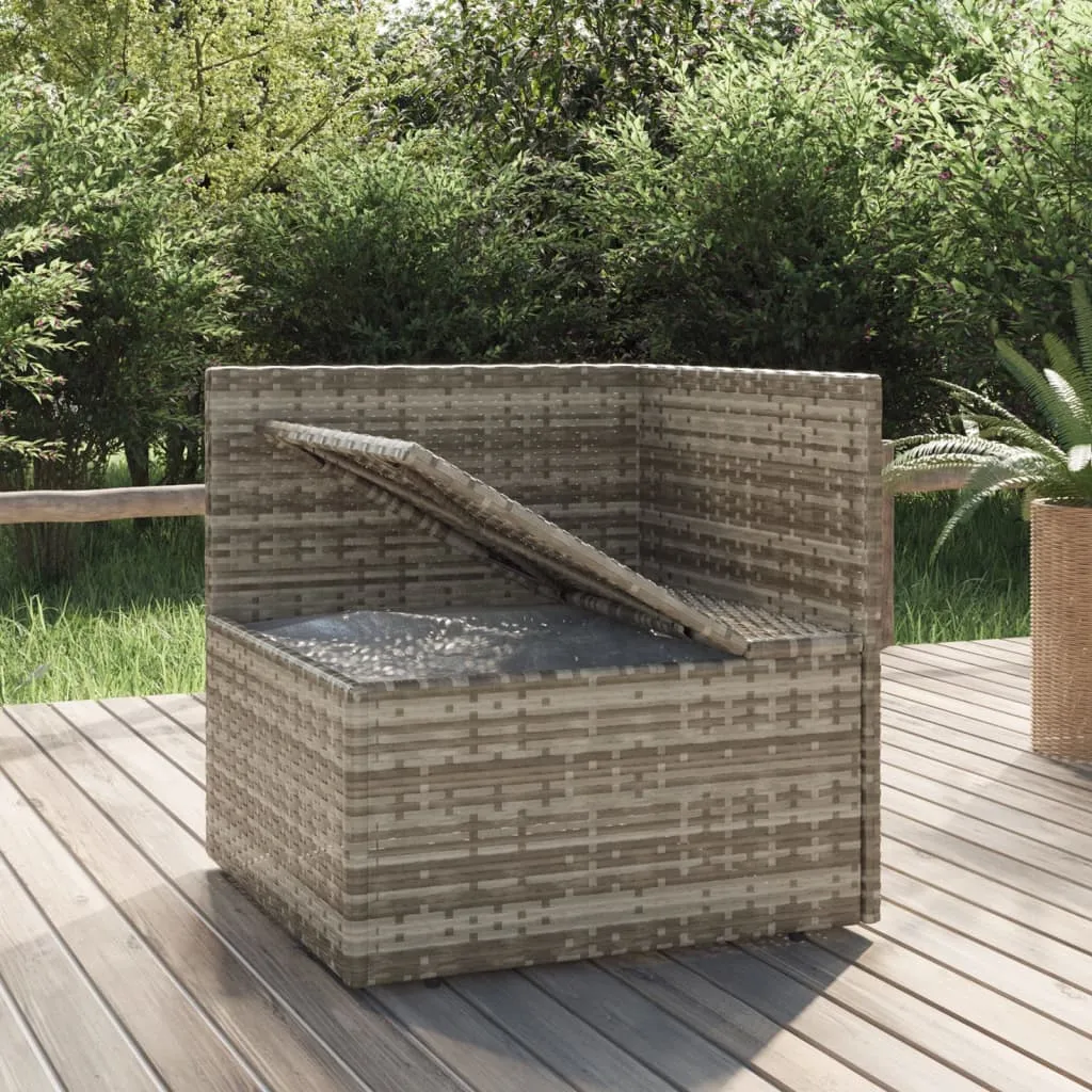 Patio Corner Sofa with Cushion Gray 22.4"x22.4"x22" Poly Rattan