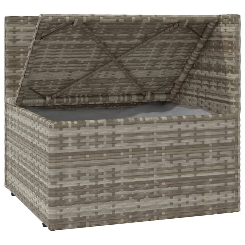 Patio Corner Sofa with Cushion Gray 22.4"x22.4"x22" Poly Rattan